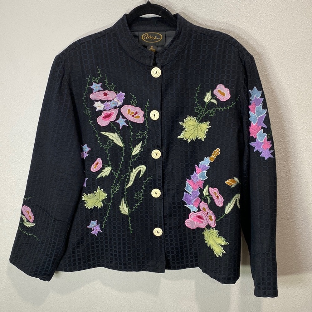 Alex Kim appliquéd jacket‎ floral